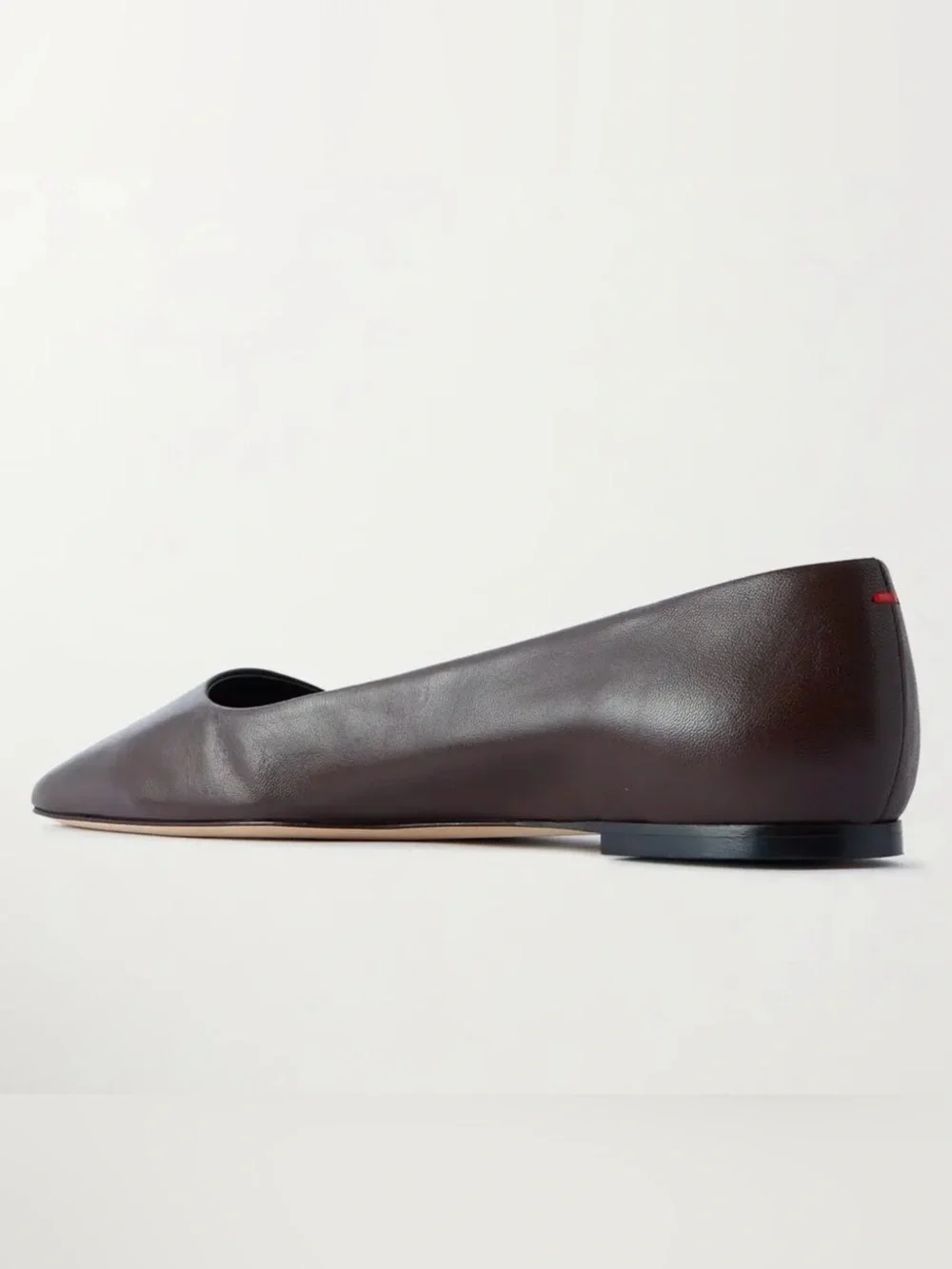 Aeyde Brown Leather Square-Toe Ballet Flat Matti Napa leather ballet Sz 40 - Picture 3 of 12